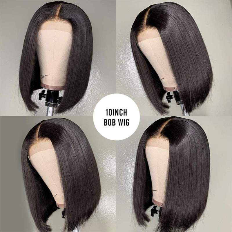 Undetectable Lace Glueless 4x4 Closure Bob Wig Pre Bleached Knots