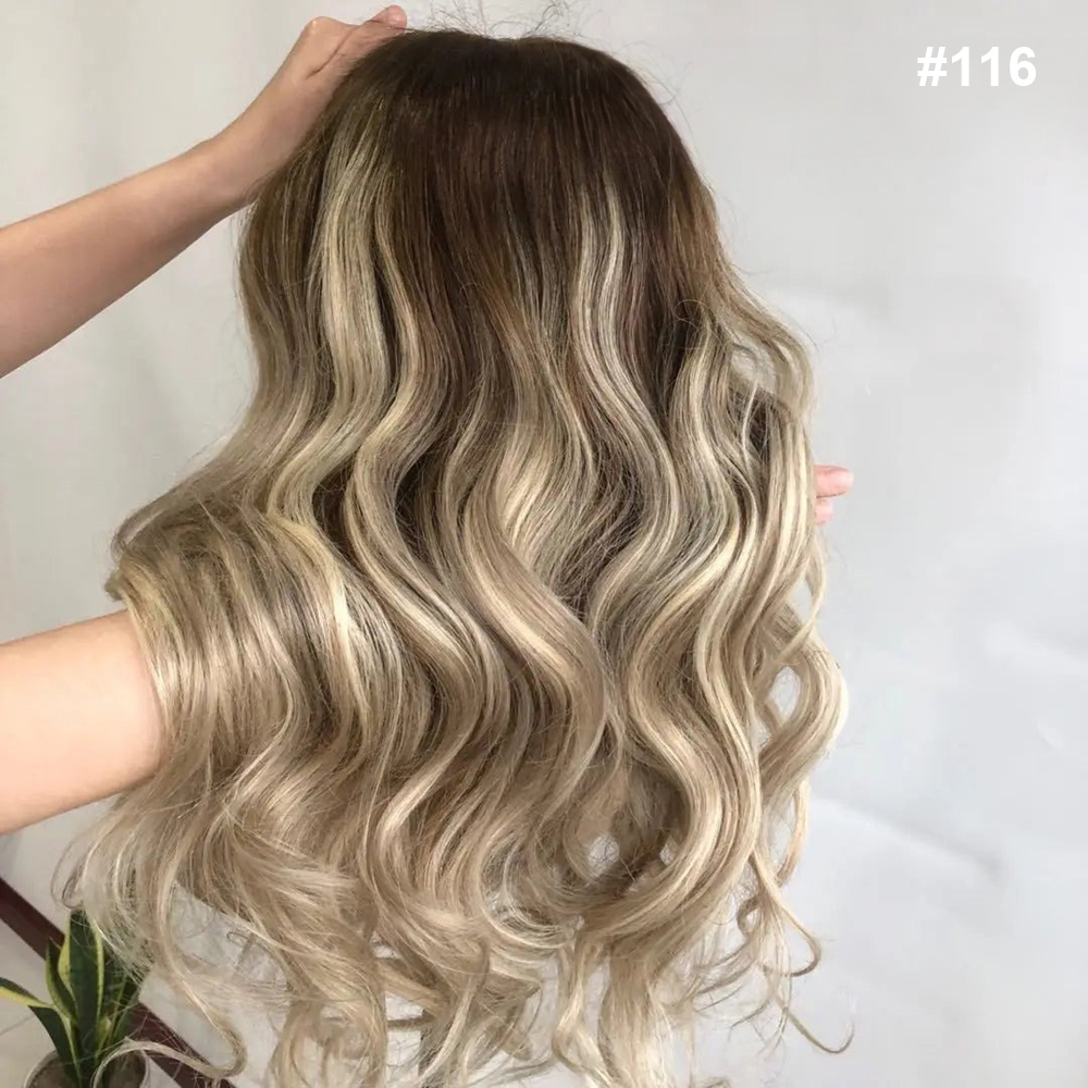 13x6 Human Hair Wigs Blonde Wavy Lace Front Wigs for Women