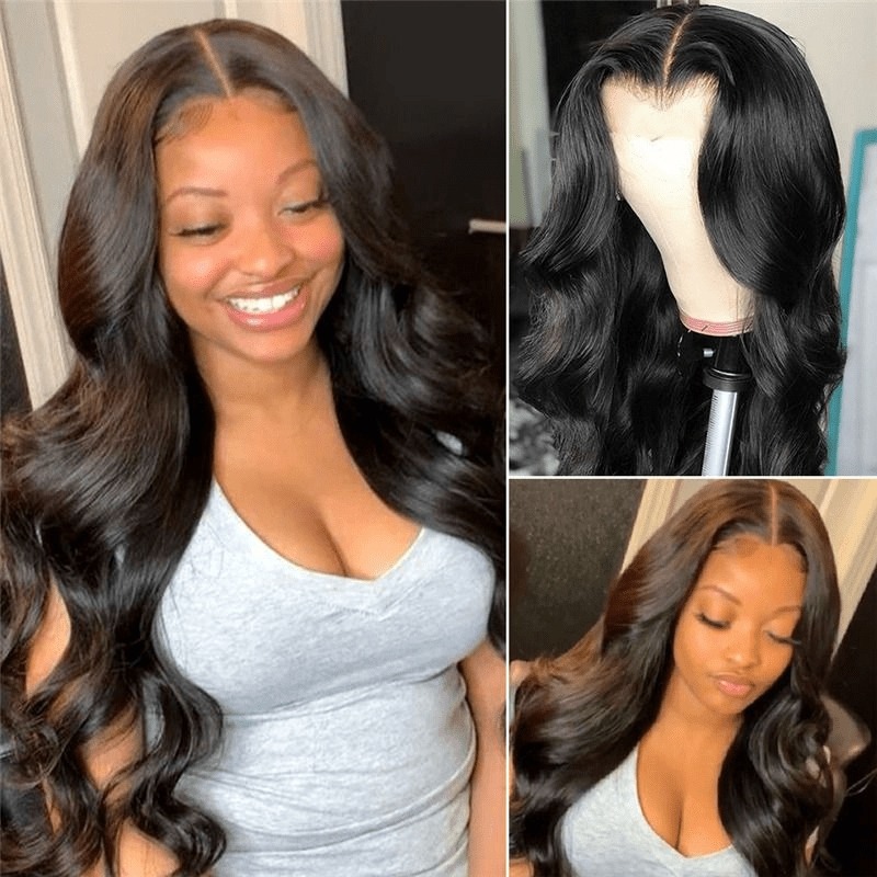 Transparent Lace 4x4 Closure Wig Body Wave Glueless Human Hair Wigs
