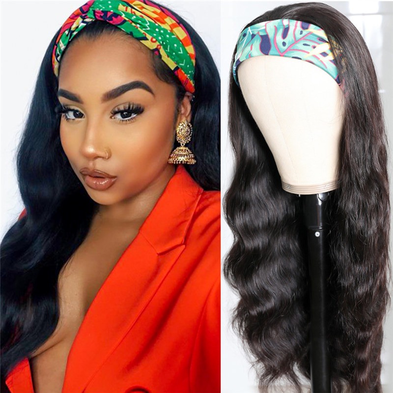 Body Wave Headband Wig Human Hair 150% Density 18 Inch Wear and Go