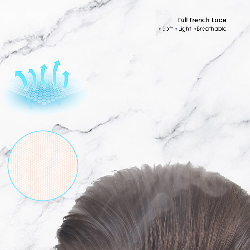 Full French Lace Hairpieces Popular Mens Hair Replacement System