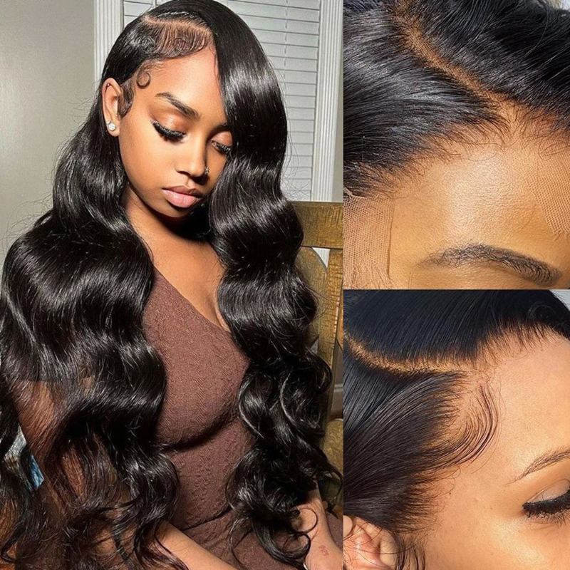 Glueless Crystal Lace Pre Plucked Super Full Closure Body Wave Wigs