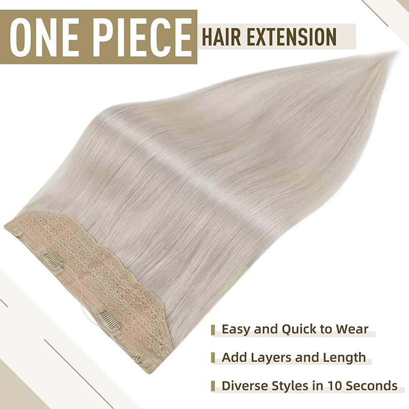 Halo Human Hair Extensions Ice Blonde #1000 Invisible Halo Hair Extension