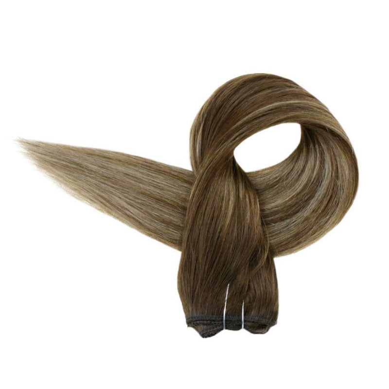 Highlight Blonde Halo Hair Extensions Brown Fish Wire Extensions #4/24/4