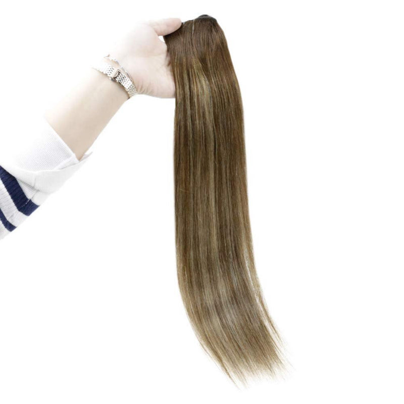 Highlight Blonde Halo Hair Extensions Brown Fish Wire Extensions #4/24/4
