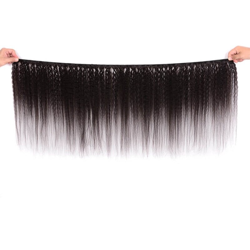 Kinky Straight Hair Weave 3 Bundles Virgin Human Hair Weft Extensions