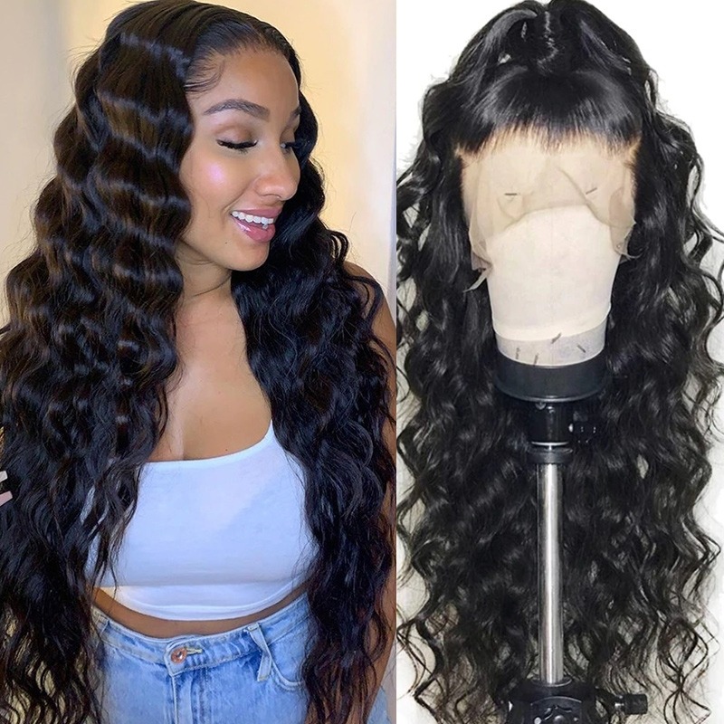 Loose Wave 13x4 Lace Front Deep Parting Wigs Pre Plucked with Baby Hair