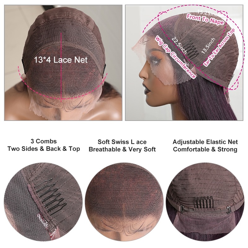 Loose Wave 13x4 Lace Front Deep Parting Wigs Pre Plucked with Baby Hair