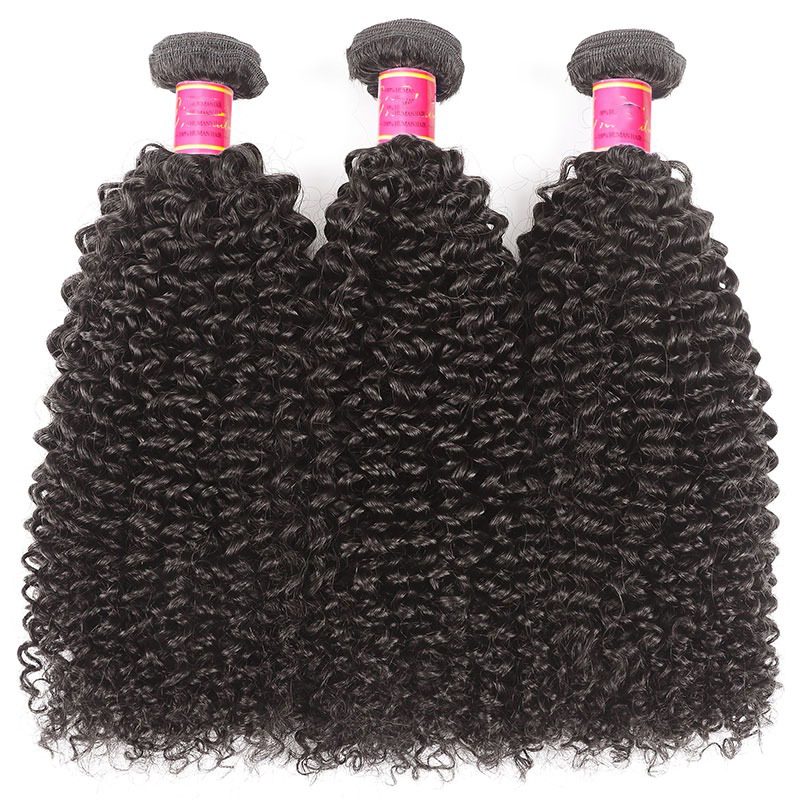 Kinky Curly Hair Weave 3 Bundles Human Hair Weft Extensions