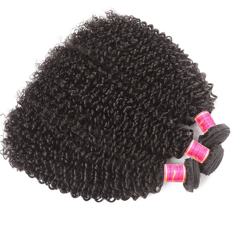 Kinky Curly Hair Weave 3 Bundles Human Hair Weft Extensions
