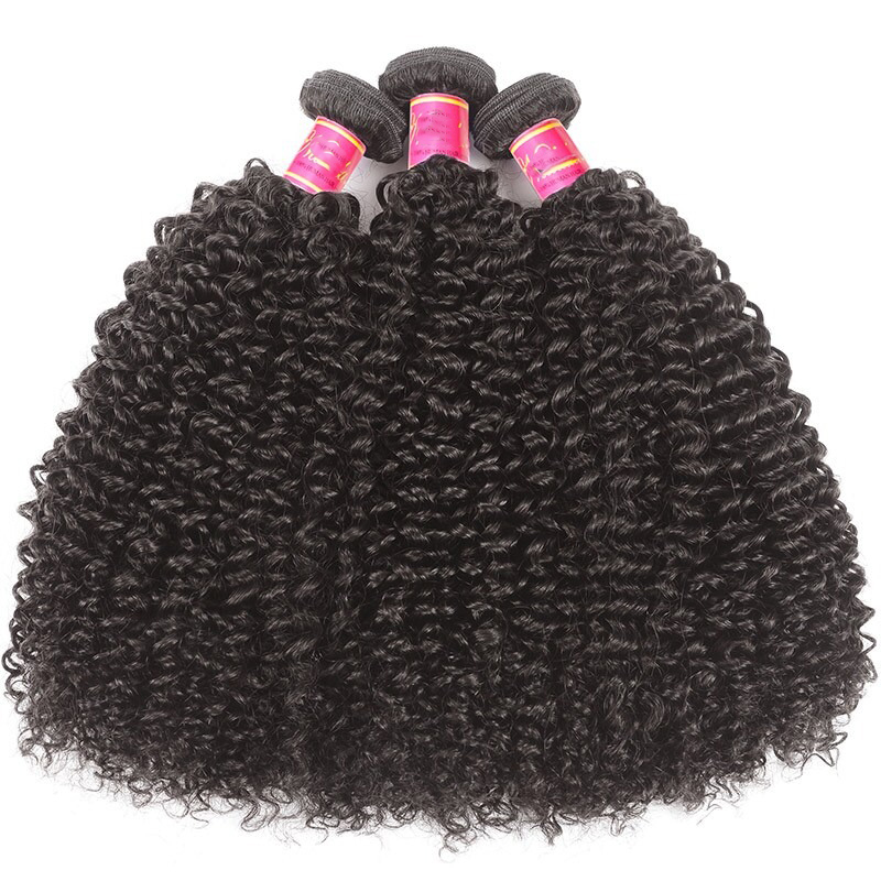 Kinky Curly Hair Weave 3 Bundles Human Hair Weft Extensions