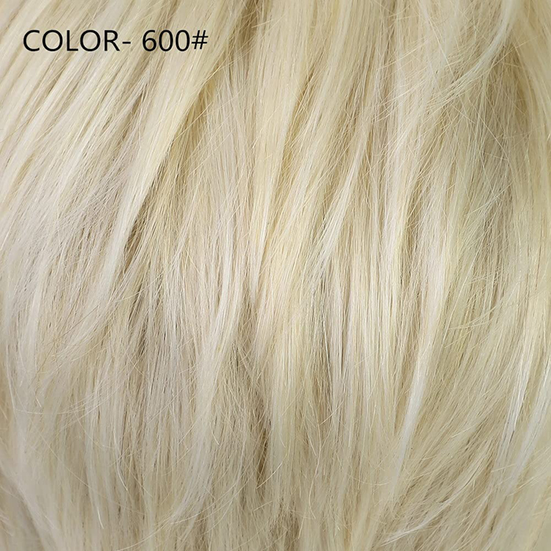 Platinum Blonde Wigs for Women Synthetic Pixie Cut Wig With Bang