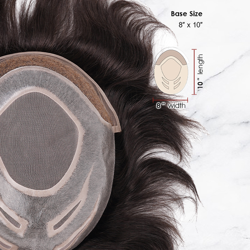 Premium Hair Toupee Fine Mono with Lace Front and Skin Men's Hair System