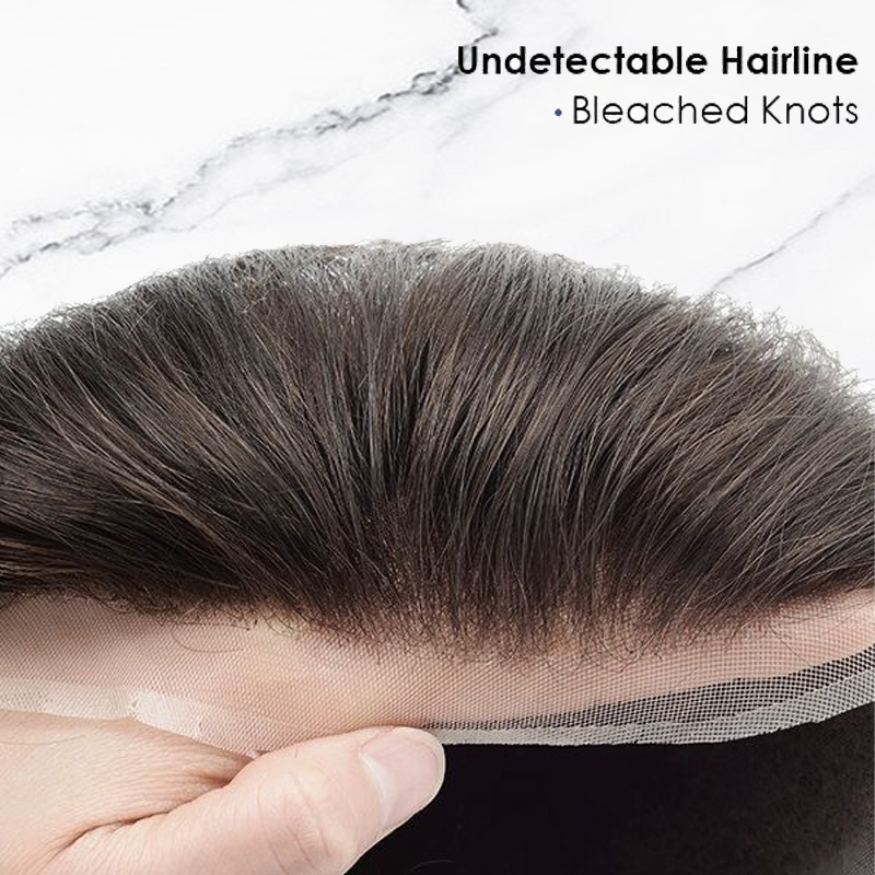 Premium Hair Toupee Fine Mono with Lace Front and Skin Men's Hair System