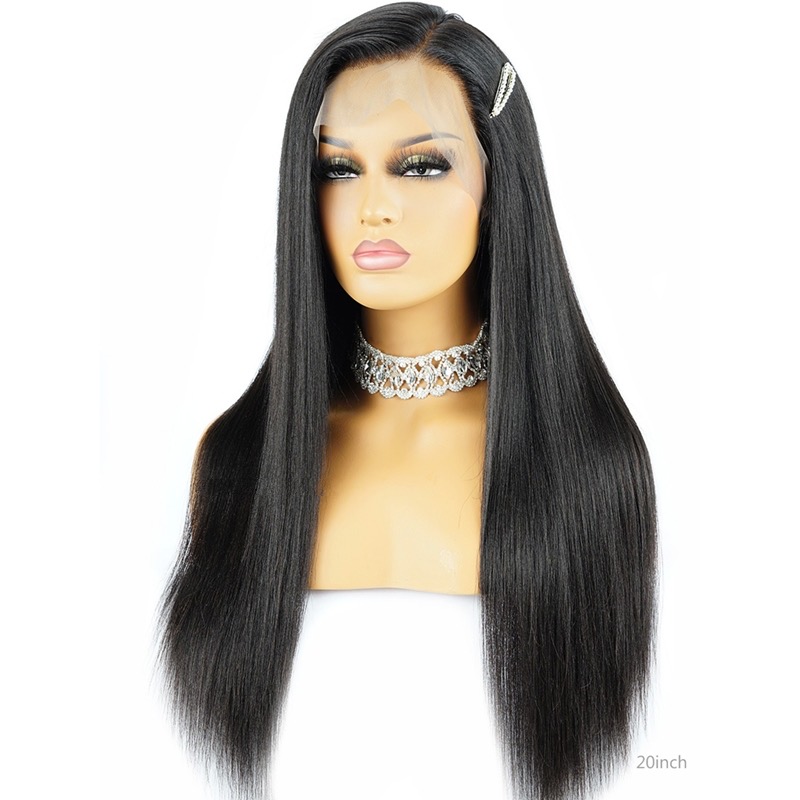 Relaxed 360 Lace Wig Light Yaki Straight Pre-Plucked Hairline Human Hair