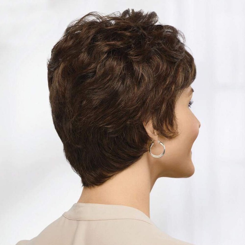 Short Brown Hair Wigs for Women Blend with Fiber Pixie Cut Wig