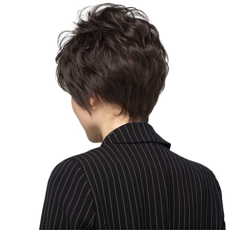 Short Dark Brown Synthetic Wigs for Women and Lady Pixie Cut Daily Wig