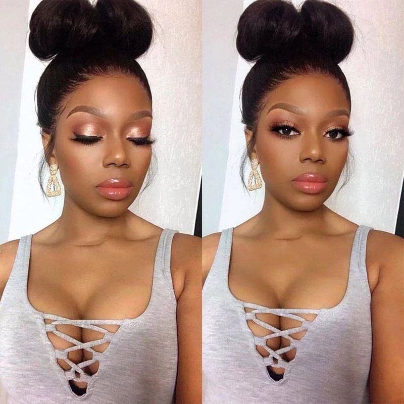 Transparent 360 Lace Frontal Wigs Kinky Straight Human Hair Wigs For Women
