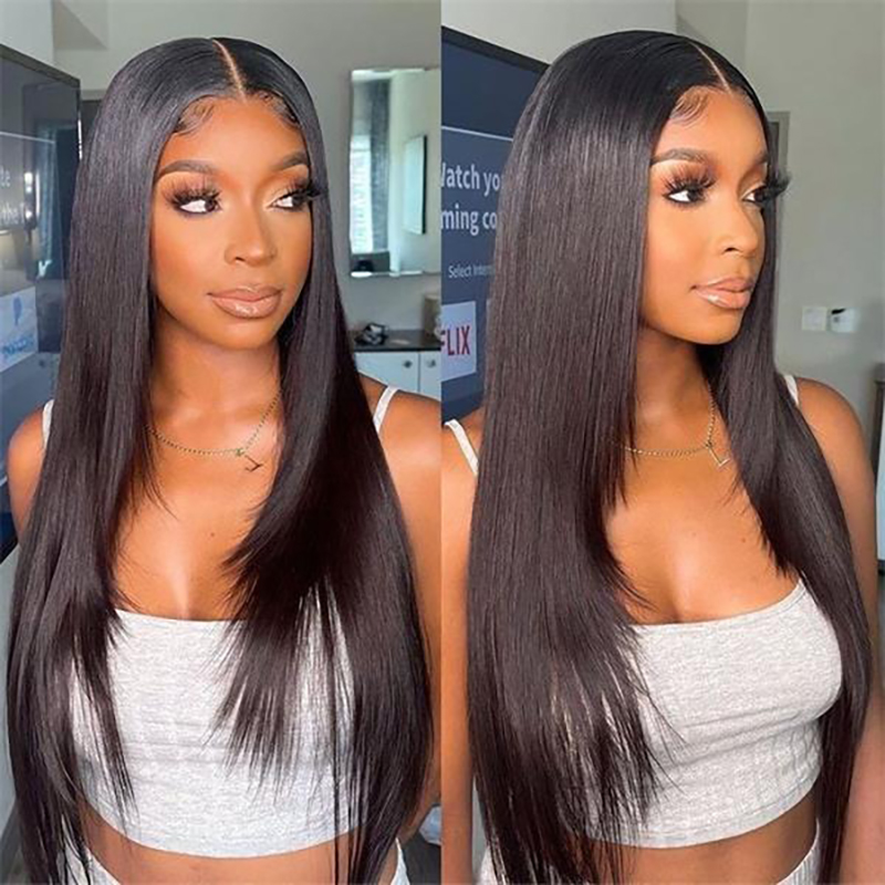 Trendy Layered Cut Pre-plucked Glueless 5x5 Closure Lace Wig 100% Human Hair