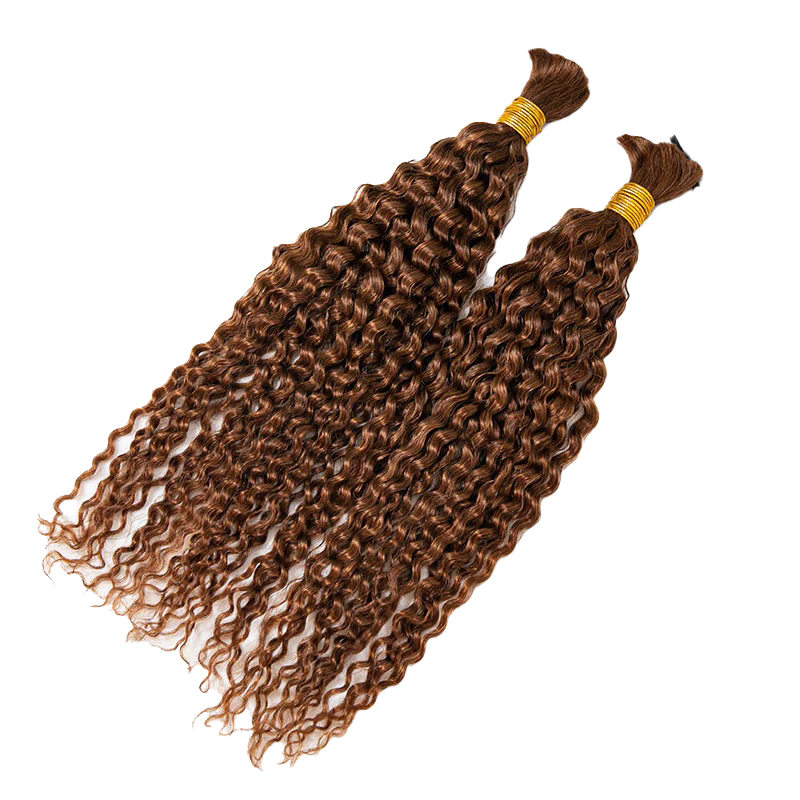 Bulk Human Hair For Braiding #30 Deep Curly 100% Unprocessed