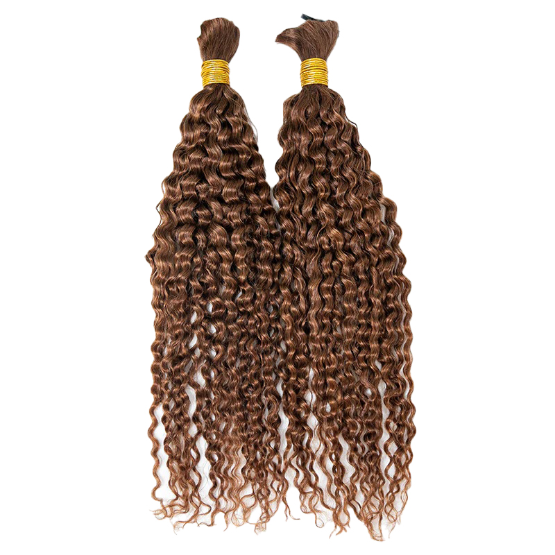 Bulk Human Hair For Braiding #30 Deep Curly 100% Unprocessed